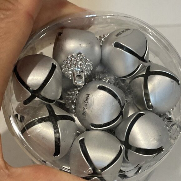 Vintage Trim A Home Christmas Jingle Bell Ornaments 32 Count 1” Silver Holiday - Picture 3 of 6